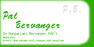 pal bervanger business card